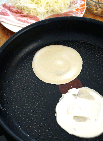 cuisson des galettes pour okonomiyaki